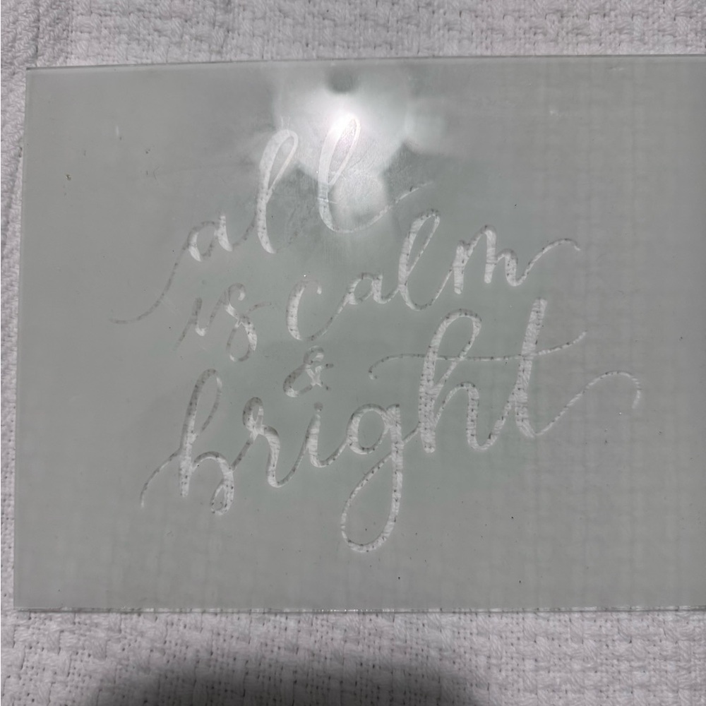 Decorative Christmas Glass Sign with Script Text 🎅🏼🎄
